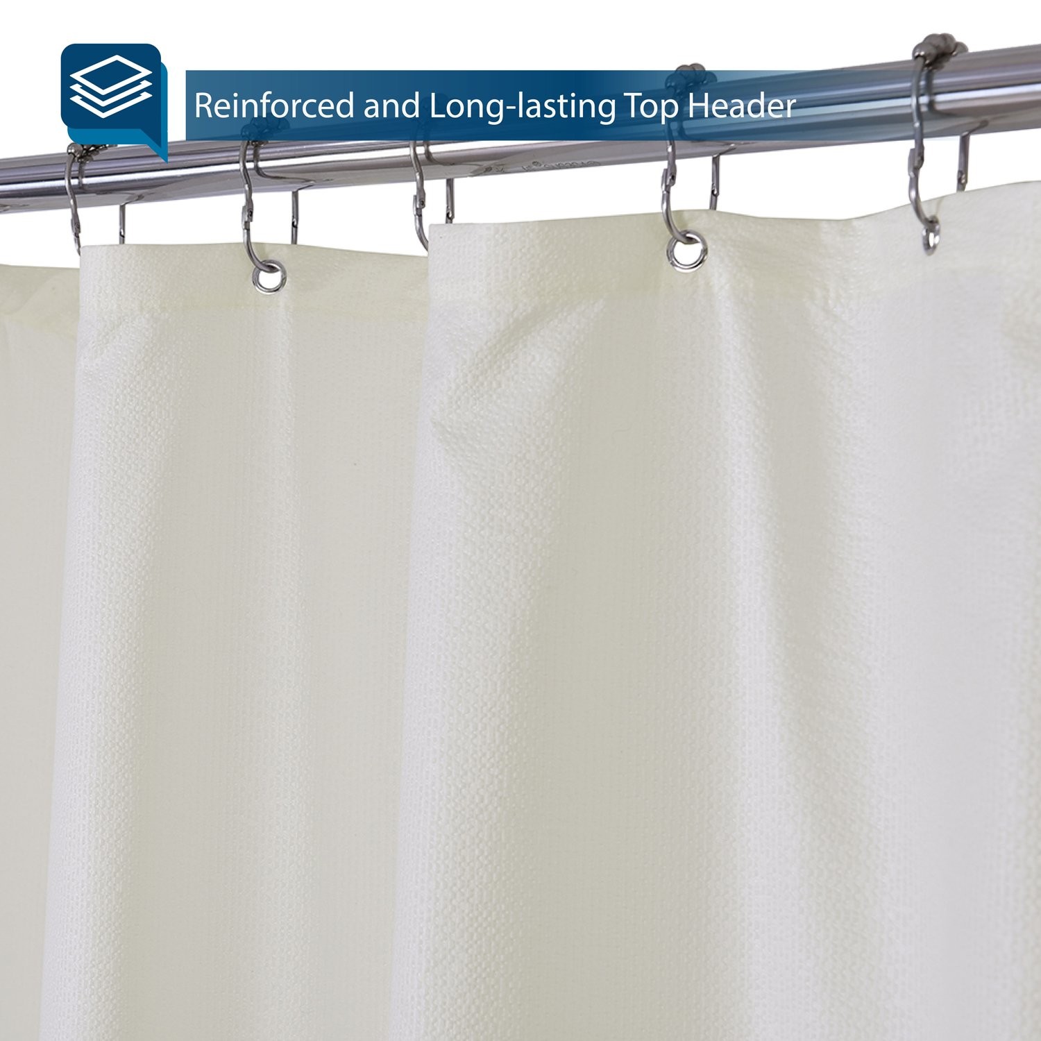 Barossa Design Soft Microfiber Fabric Shower 70″W x 72″L (Pack of 1), Cream