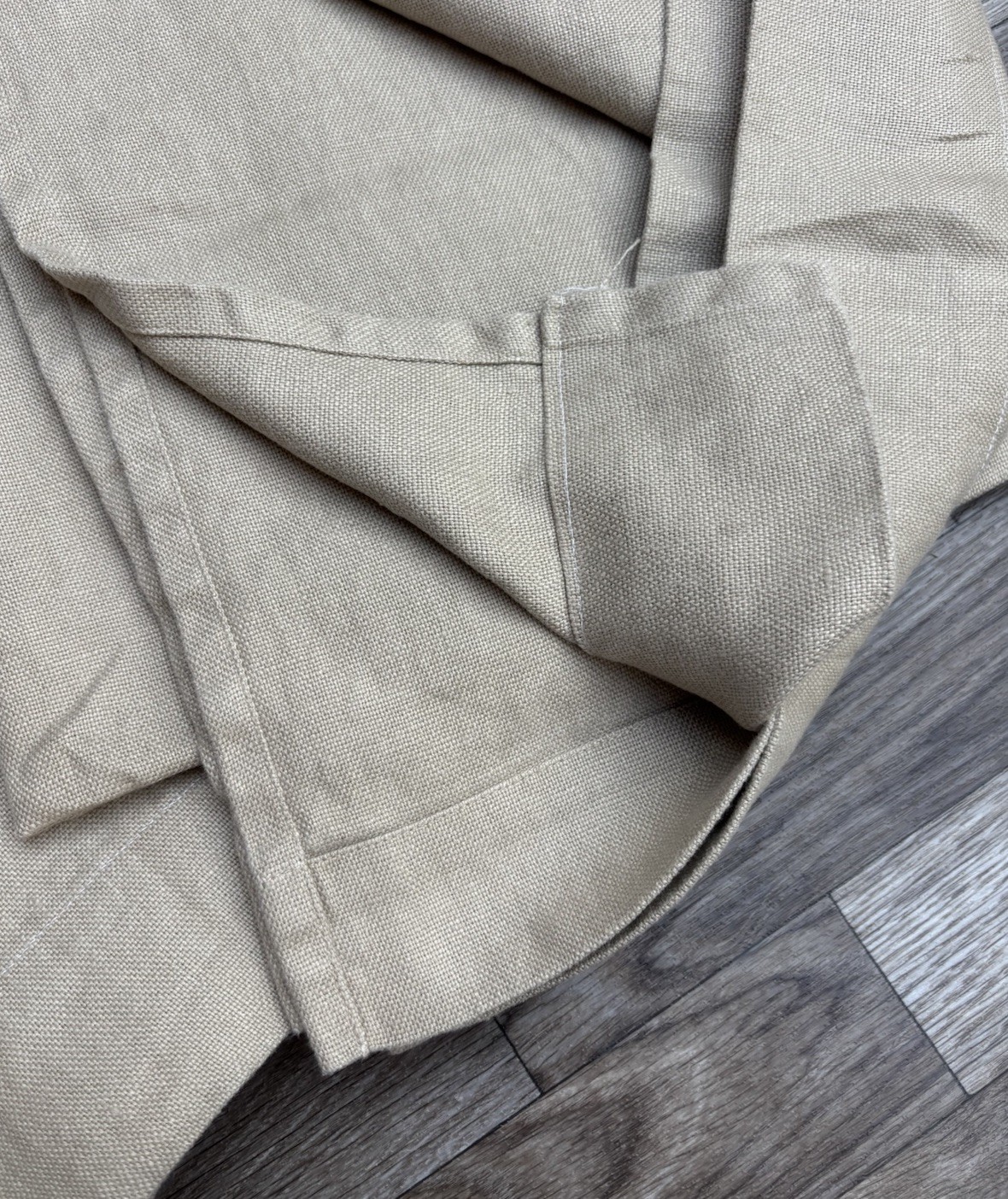 West Elm 100% Linen (2) Curtain Panels 46×86 Beige Rod Pocket Opaque