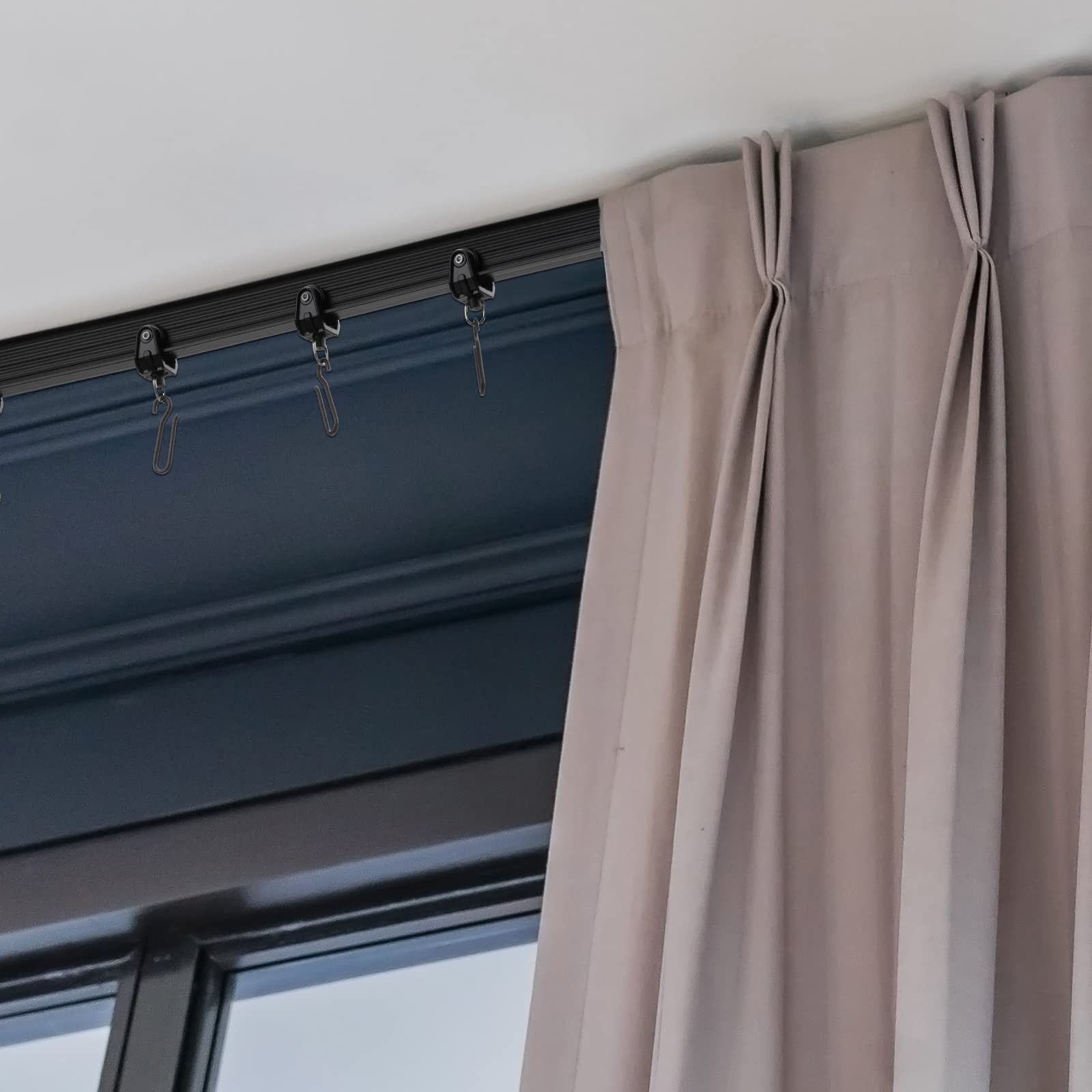 Jetec Curtain Tracks Ceiling Flexible Curtain Track Bendable Rail Curved Wall