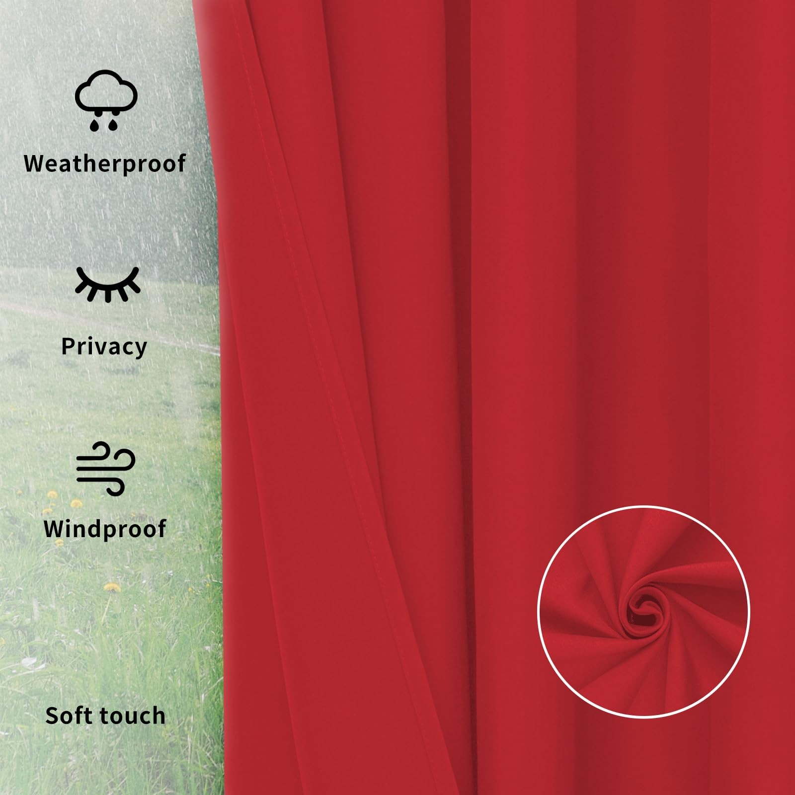Outdoor Curtains Waterproof Windproof Weatherproof Curtain for Patio, Cabana,…