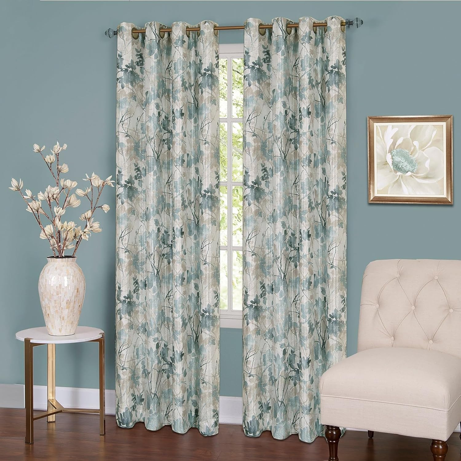 ACHIM Lined Blackout Grommet Window Curtain Panels – 50 Inch Width, 84 Inch Leng