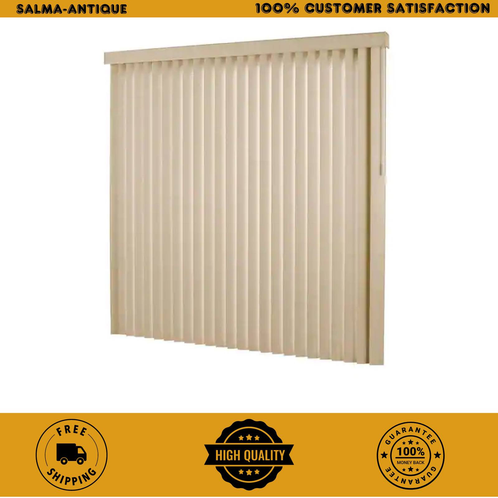 Room Darkening Vertical Blind Kit for Sliding Door Window 78 in. x 84 inch Khaki