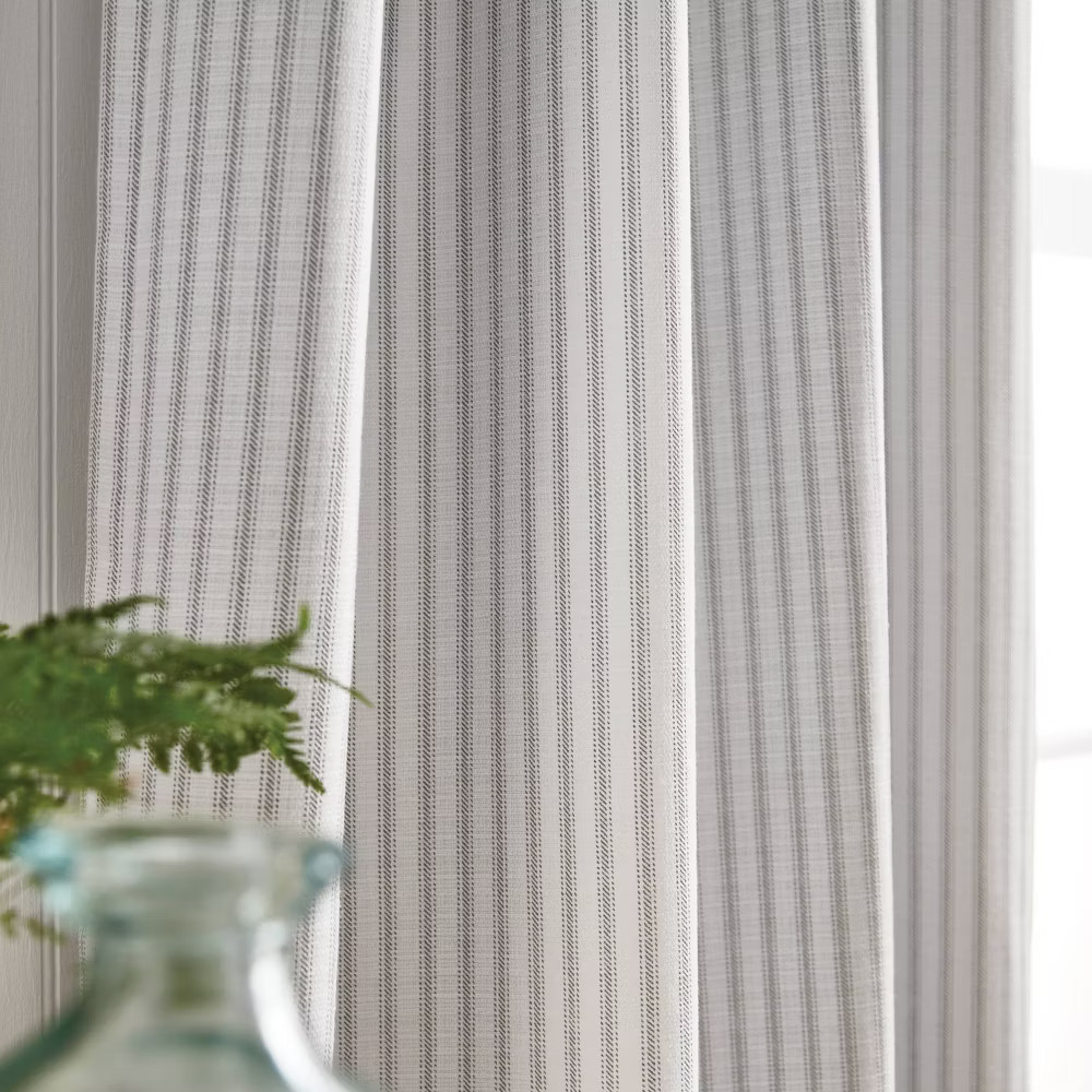 95″x50″ Martha Stewart 2pk Ticking Striped 95″ Back Tab Black Lined Blackout