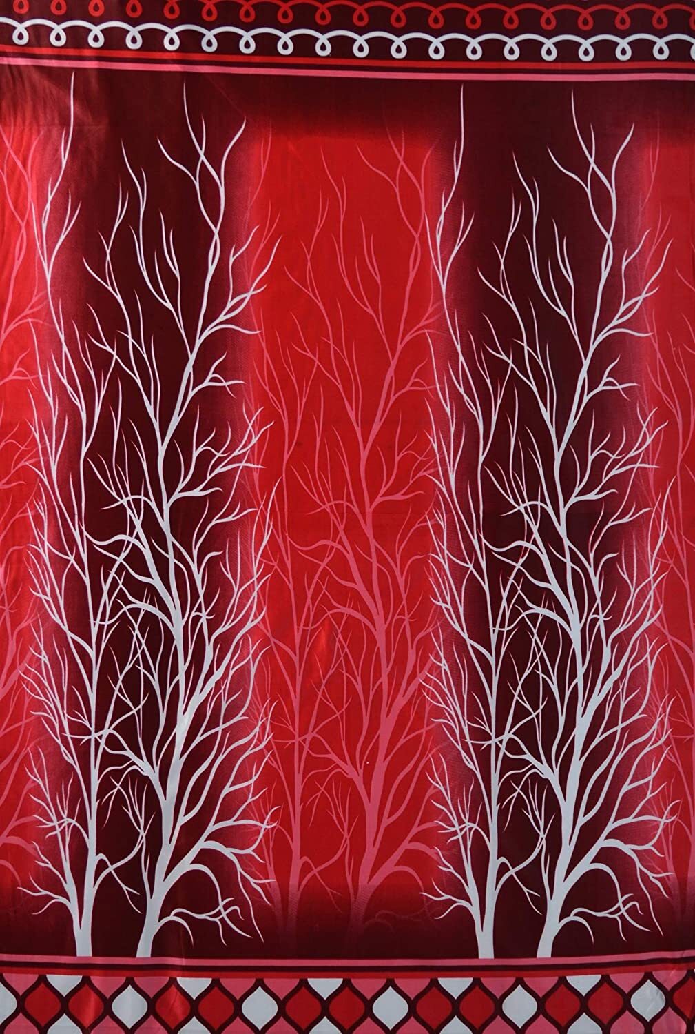 2 Piece Eyelet Polyester Door Curtain Set 7ft Maroon