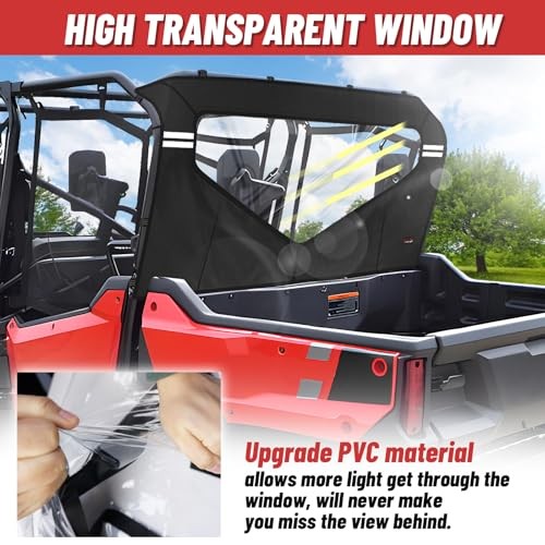 Soft Back Window with Zipper Compatible with Pioneer 1000 3P 6P 2016-2024,