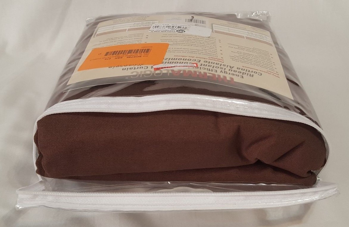 2 Thermalogic Energy Efficient Insulated Brown Window Panel Curtains 40″X95″