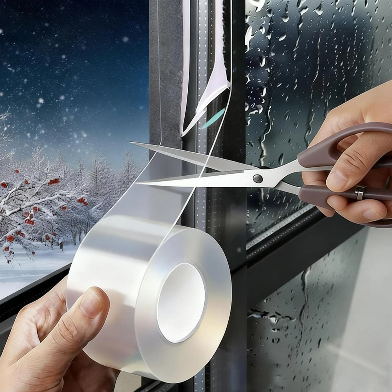 Window Weather Sealing Tape 2 Inch X 33 Ft Transparent