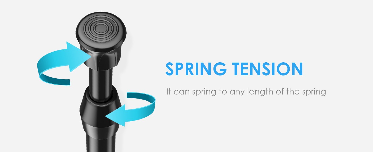 Spring Tension Curtain Rods 17-28 Inch White 2 Pack | No-drill & tool-setup.