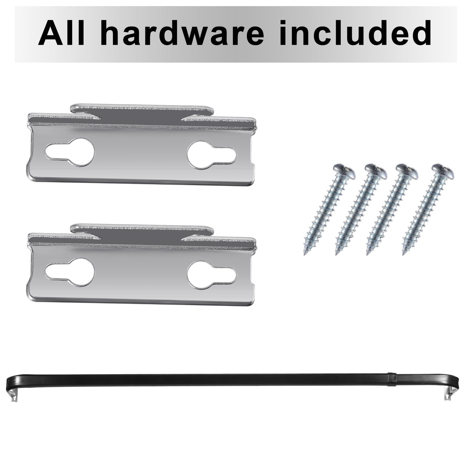 4 PCS Black Adjustable Tension Window Curtain Single Rods 2542 Inch Hardware