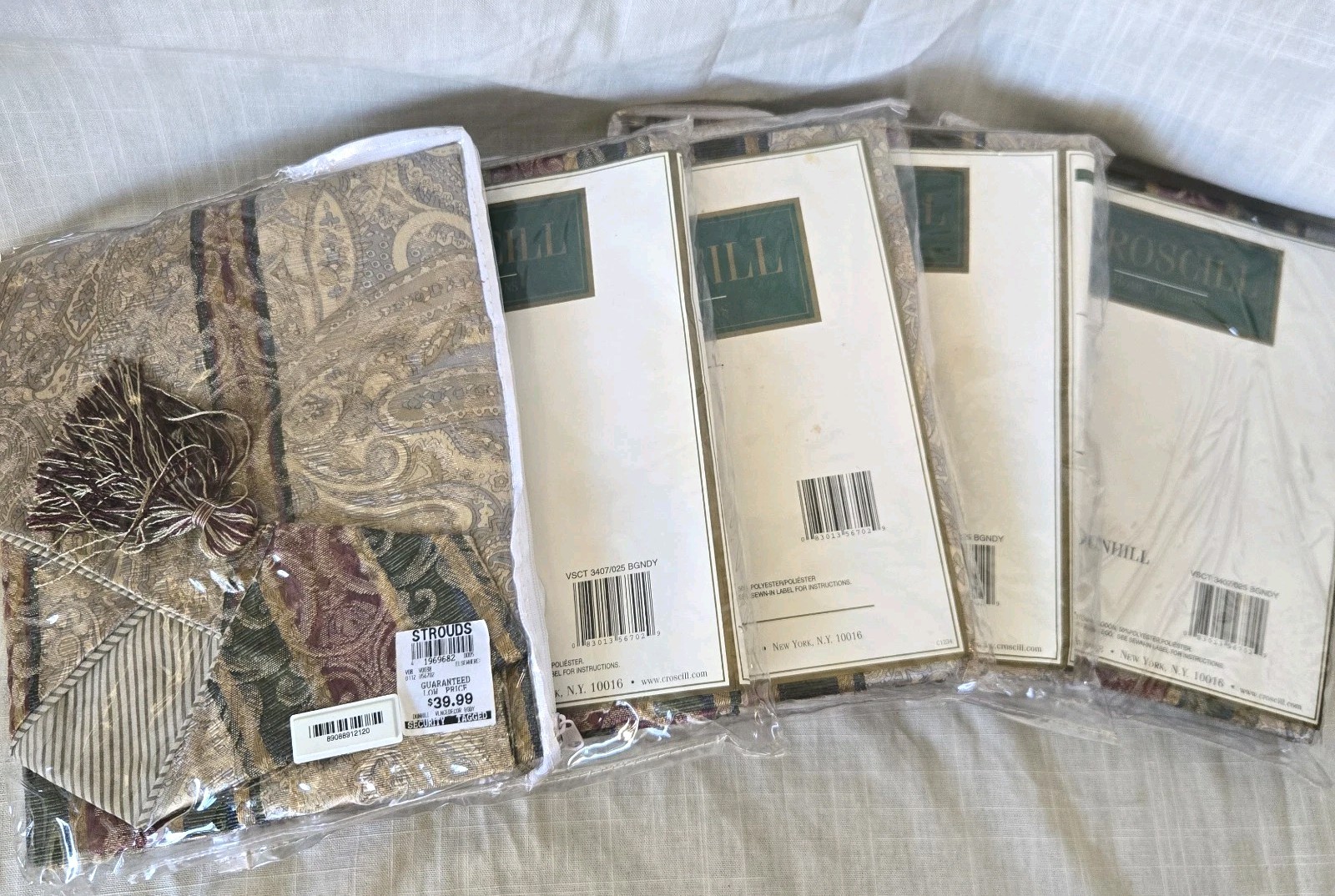 VTG NEW (5) Croscill Ascot Valances 40×25 Dunhill