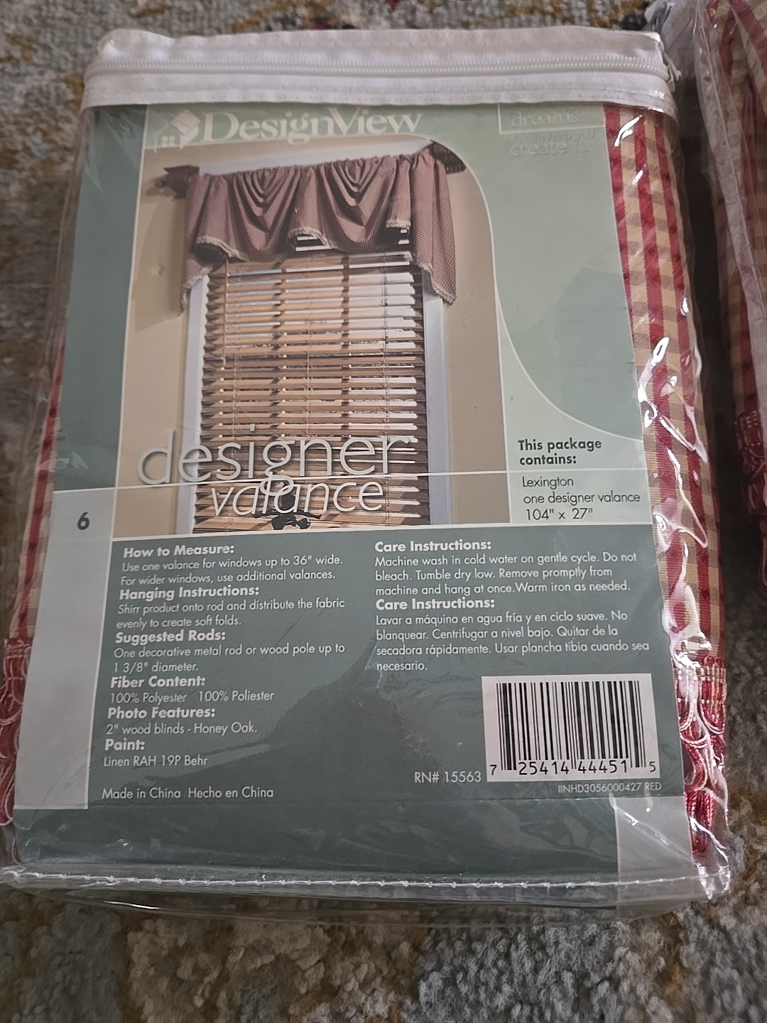 2 Designer Valances By Design View Red Checked Modern Rustic Farmhouse Fringe