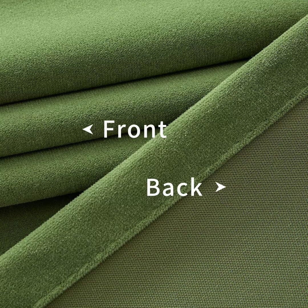 Olive Green Velvet Thermal Insulated Curtains | 2 Panels, 96 inch Length