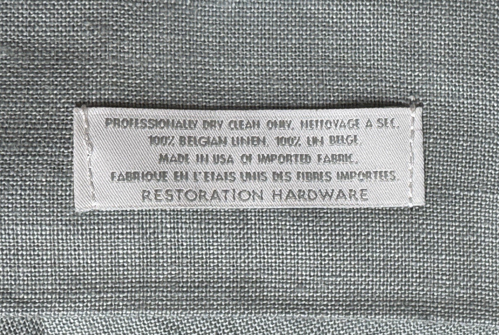 Restoration Hardware Opaque Belgian Linen Drapery RP 50″W x 96″L Spruce $299