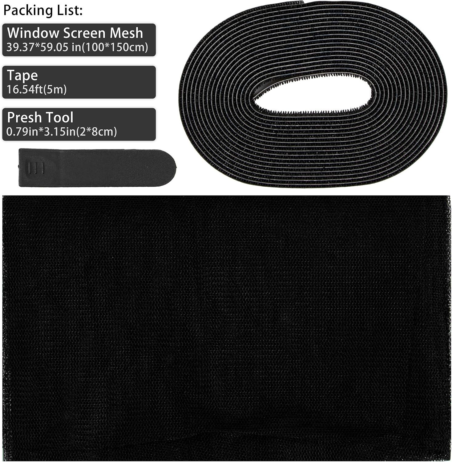 DIY Self-Adhesive Window Screen Netting Mesh Curtain, 100X150cm Approach 39.3…