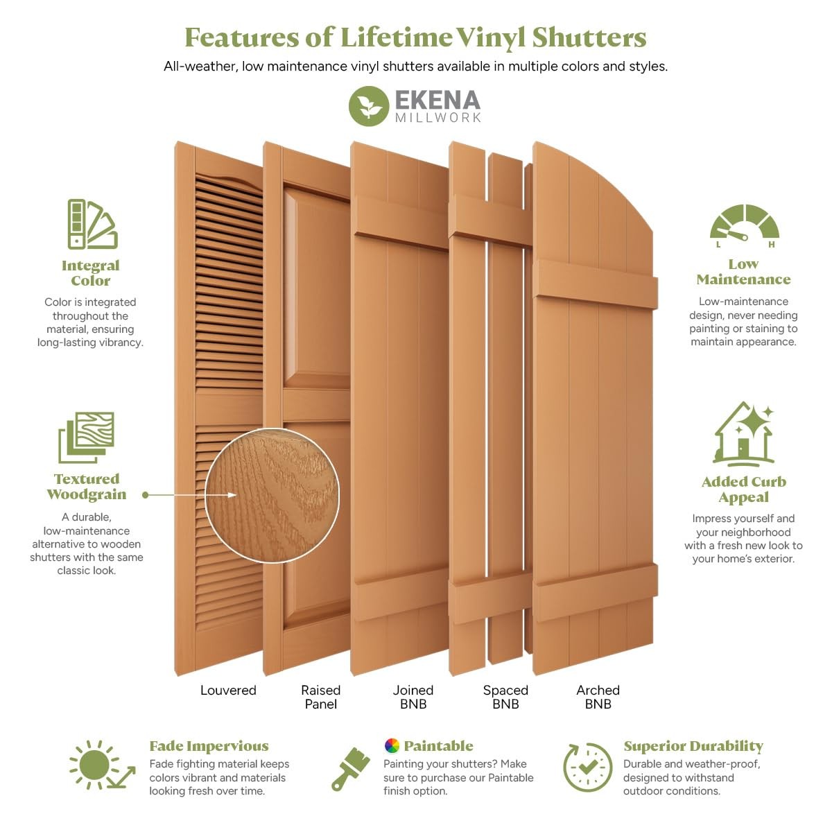 Black Vinyl Shutter-Lok Window Shutters, Lifetime Vinyl Shutters, 12 Count