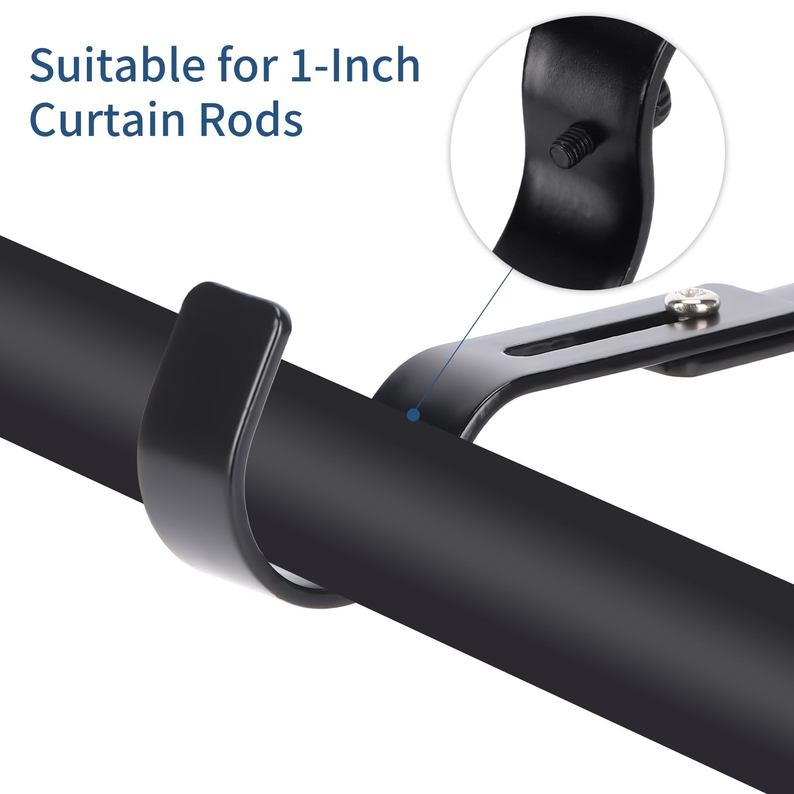 Adjustable Curtain Rod Brackets for 1 Inch Rod Black 2PCS