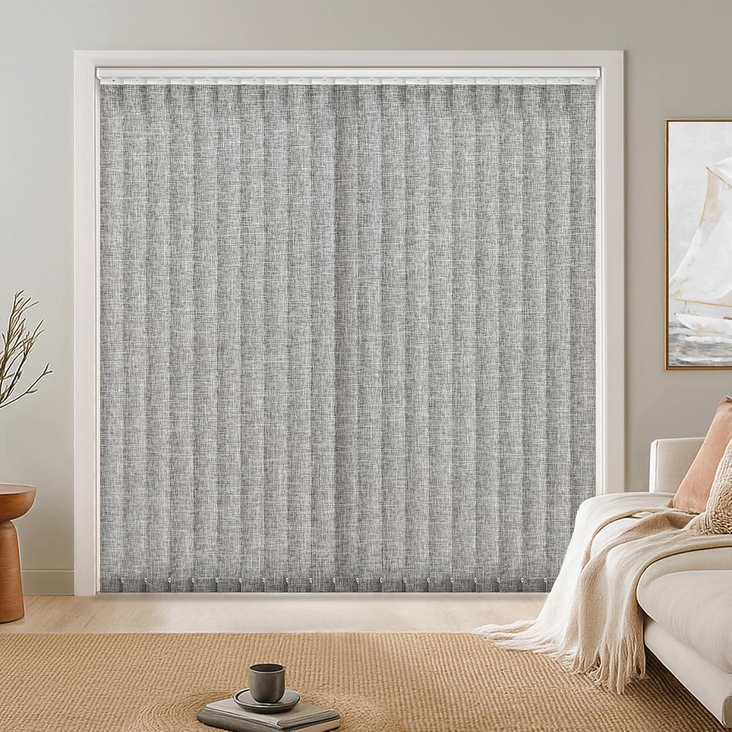 Light Filtering Vertical Blinds Replacement Slats – Polyester Fabric Sliding