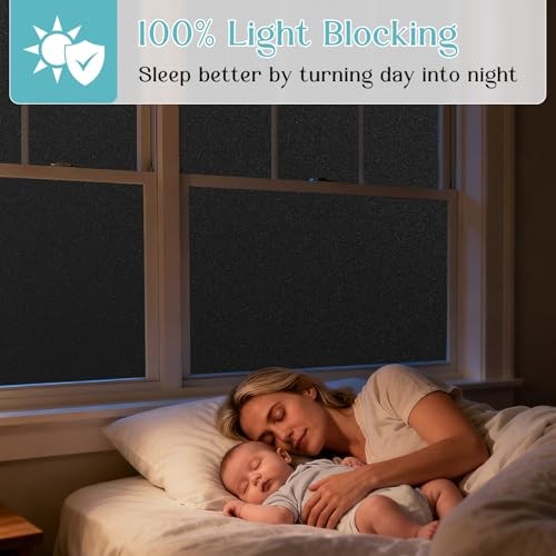 out Window Film, Removable Tint for Windows in House 17.5″ 17.5″ X 78.7″ Black