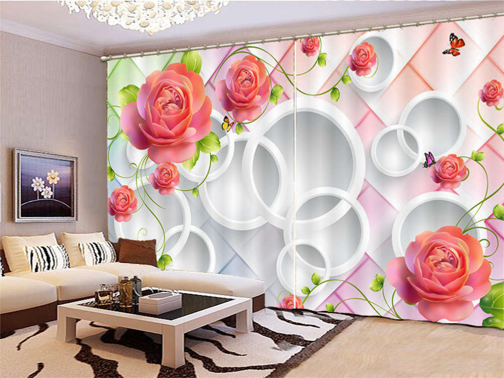 Many Rich decorations 3D Curtains Blockout Photo Printing Curtains Drape Fabric