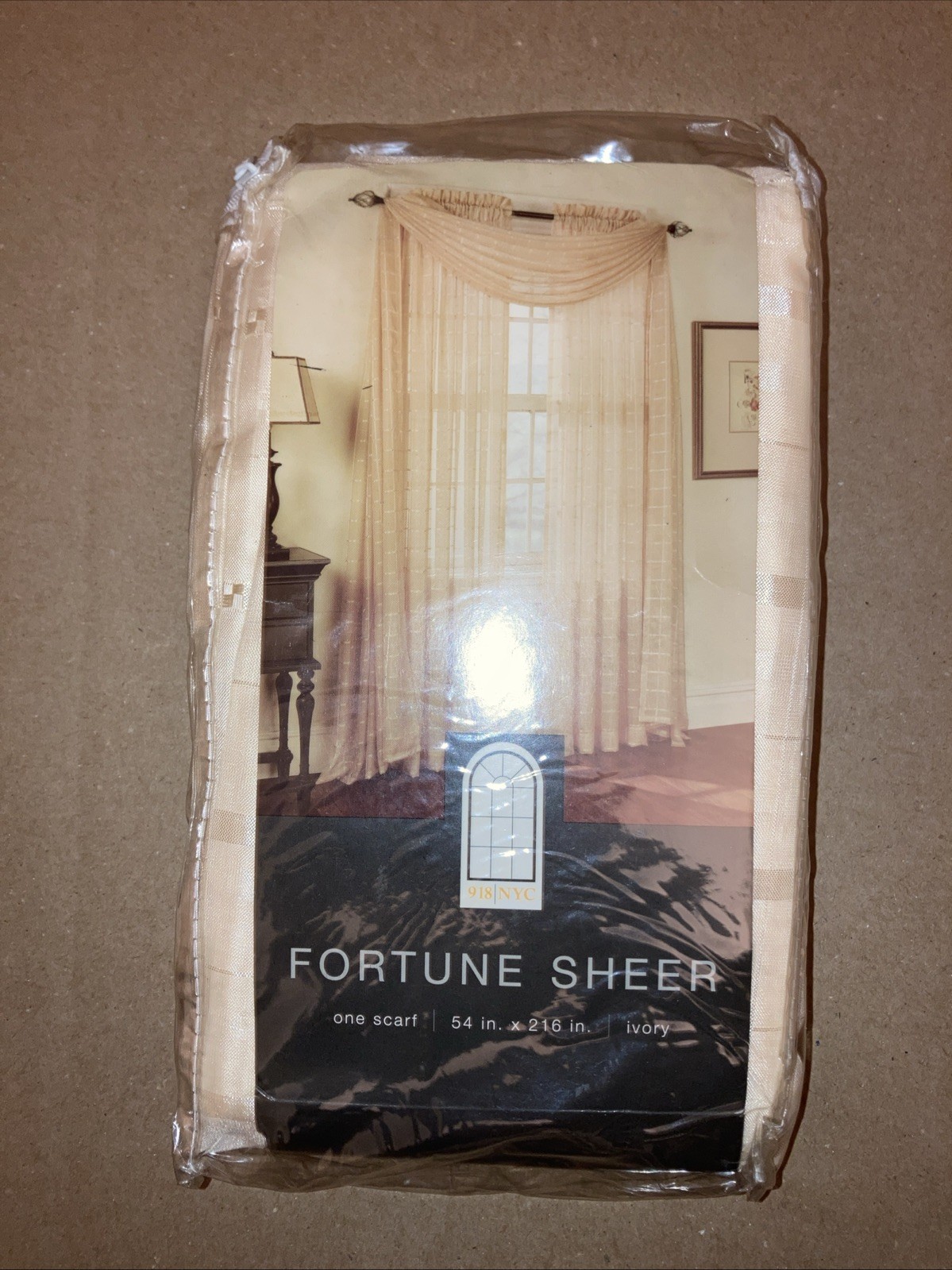 918 NYC Fortune Sheer Scarf 54 In. x 216 In. Ivory