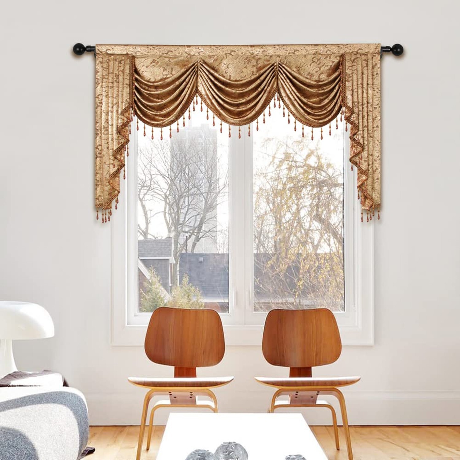 ELKCA European Curtains Valance for Living Room Luxury European Style Curtain…