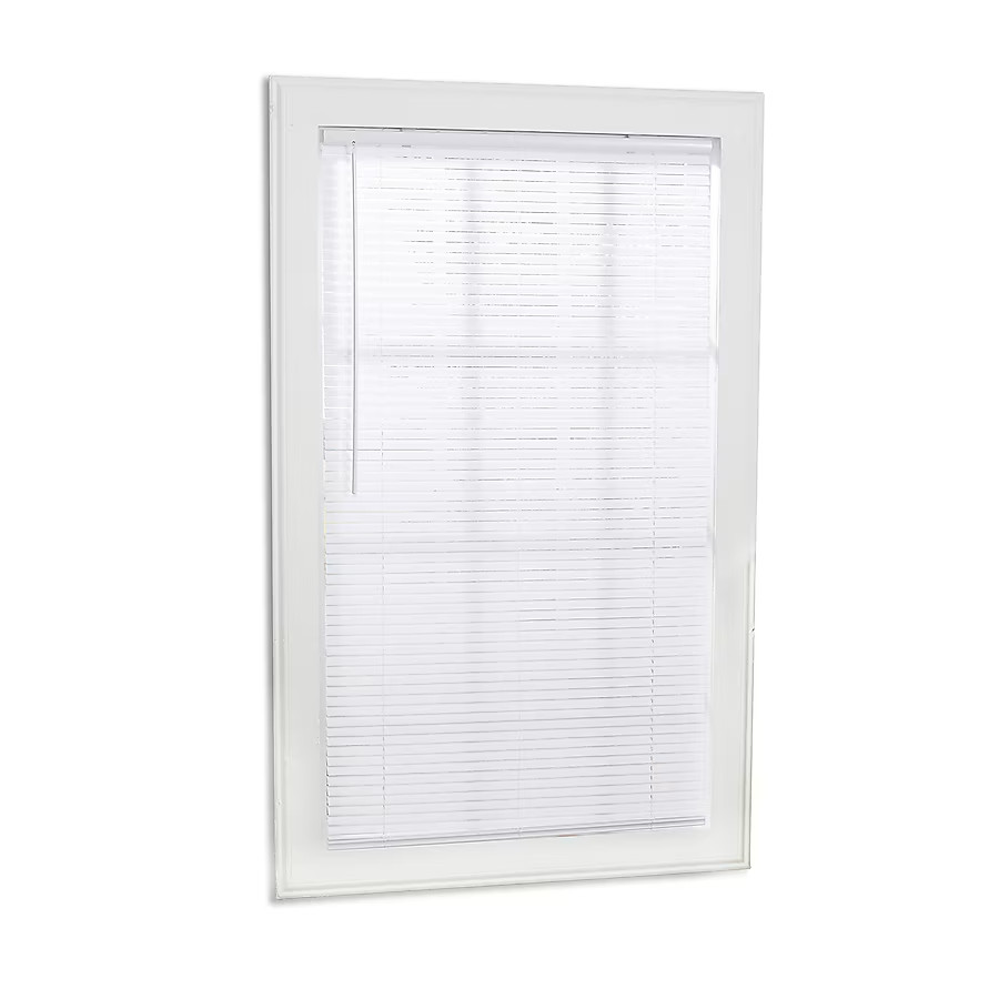 Project Source Light Filtering 1-in Slat Width 35-in x 64-in Cordless White Viny