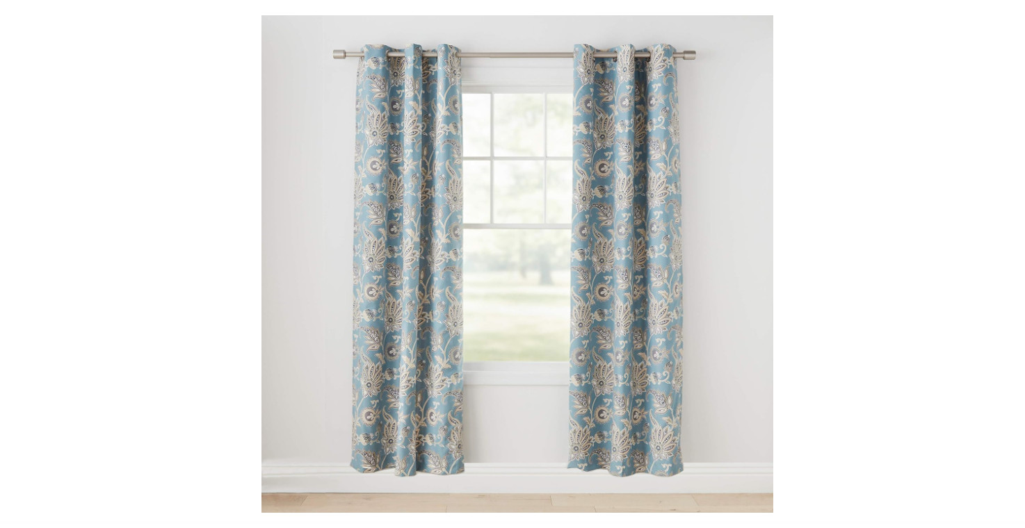 Amazon Basics 100% Blackout Silky Soft Fabric Curtain Grommets 2 Panels 42 x95
