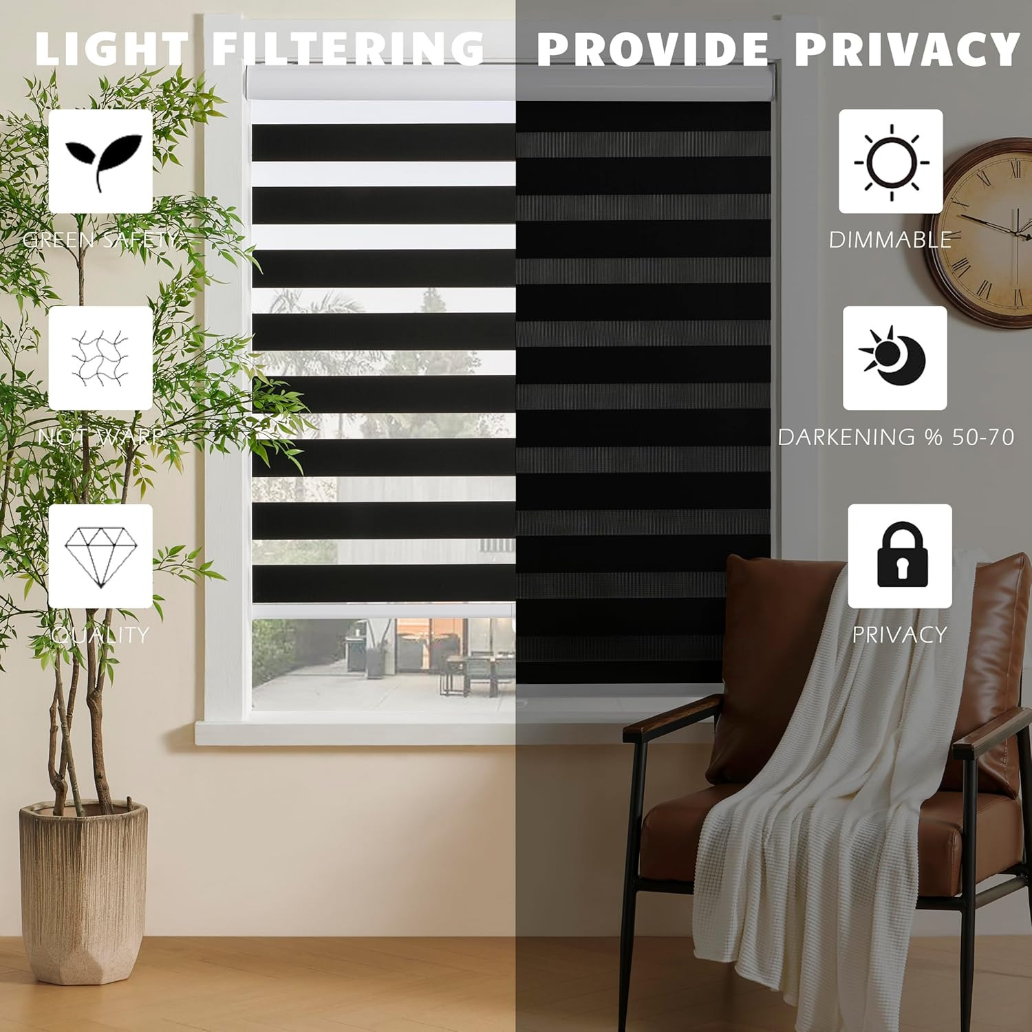 Cordless Zebra Blinds Window Blind Zebra Shade Blinds for Windows Roller Sheer S