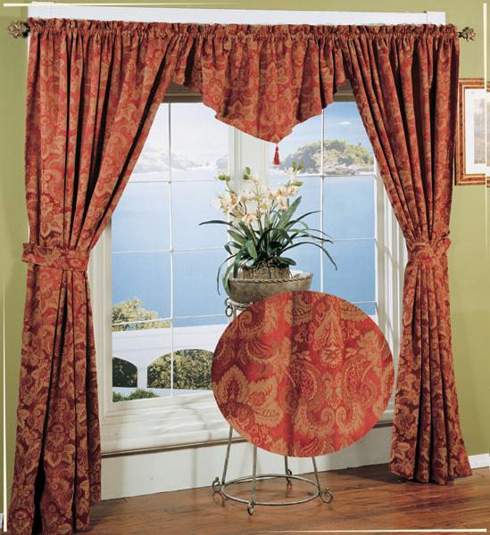 Holiday Window in Bag Curtain Set 5PC Jacquard Carnival #8520 Creative Linens
