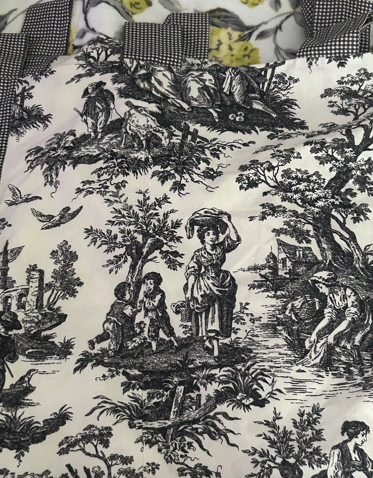 Waverly Black & White Toile Print curtain panel the “Country Life” collection!