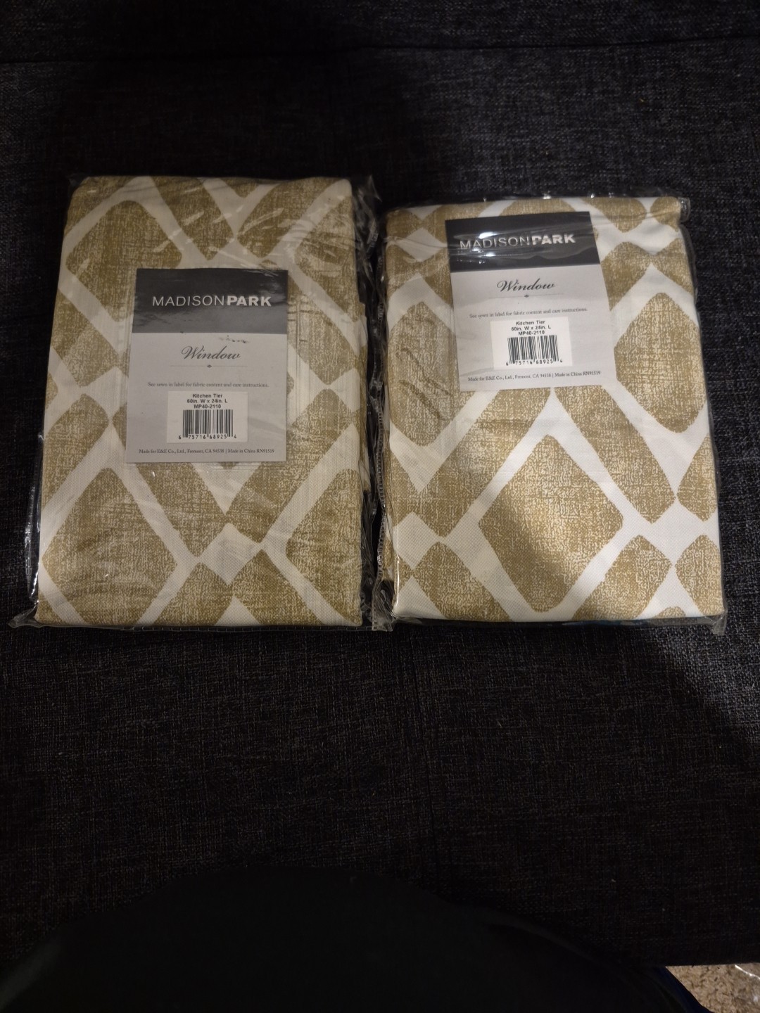 Madison Park Kitchen Tier Fabric 60×24 Curtain Hasn’t Been Opened Never Used