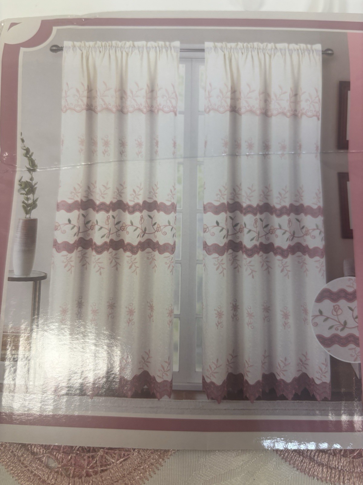 Curtains Glory Home One Panel Per Package 54×84 Tinsley Beige Rose Color
