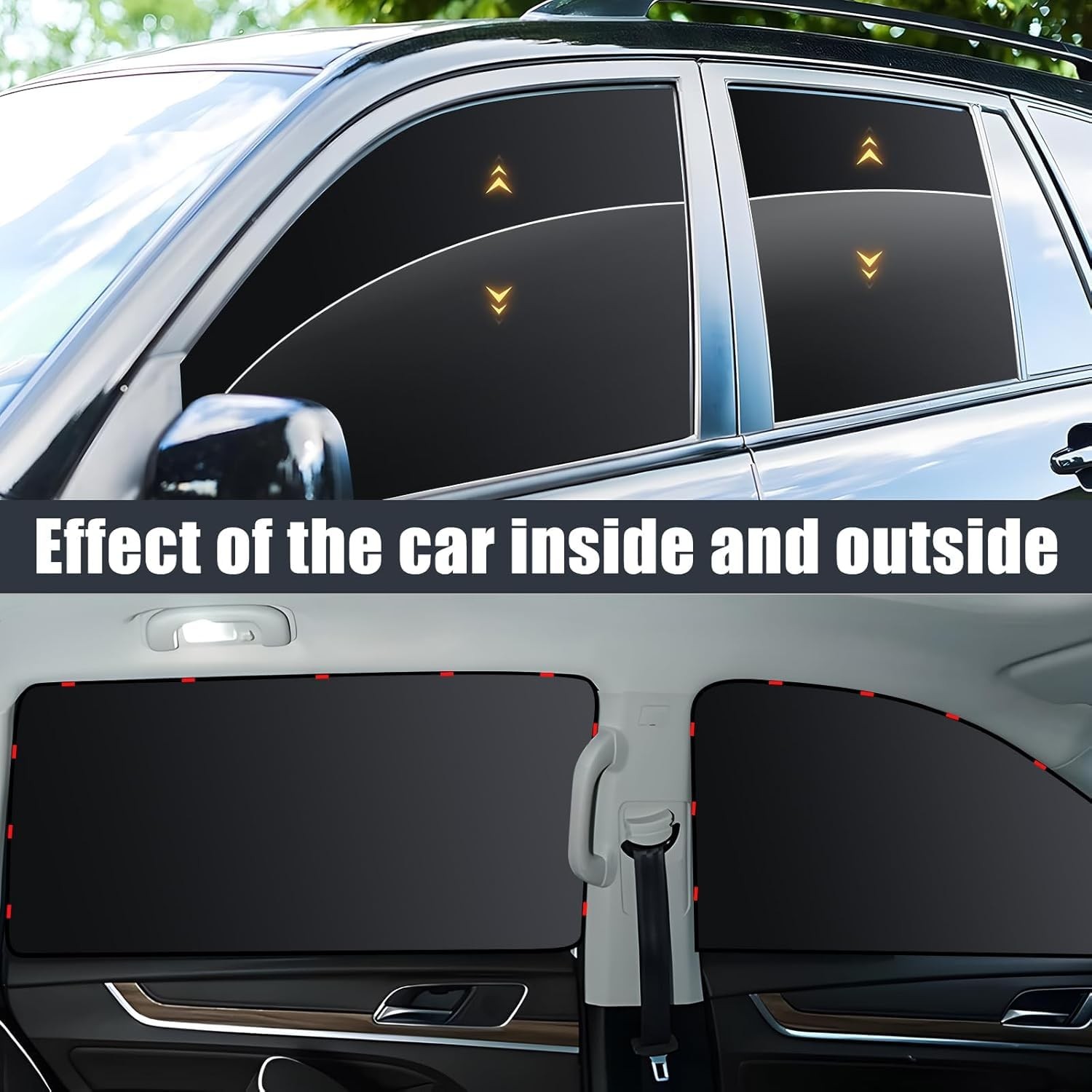 ZATOOTO 4 Pack Car Privacy Curtains, Full Blackout Blackout-4pcs, black
