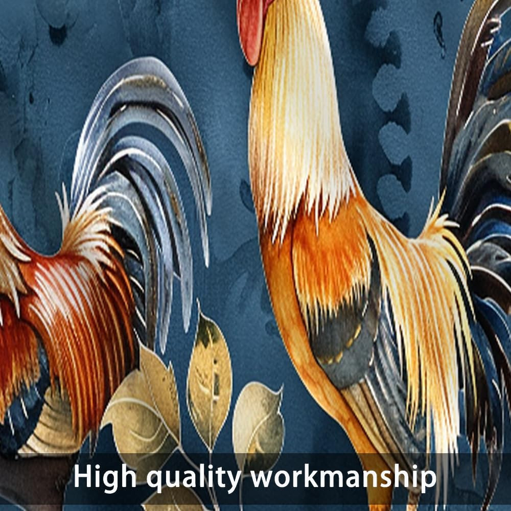1 Panel Retro Rustic Rooster Kitchen Valance Curtains for Windows, Glam Colorful