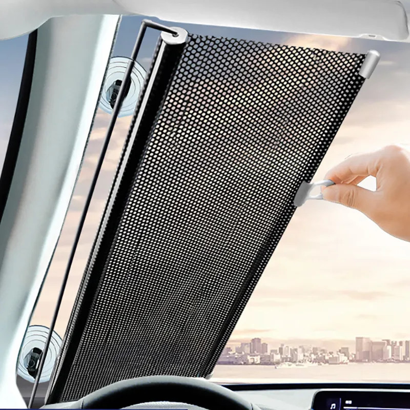 Car Retractable Front Side Windshield Sun Shade Visor Truck Window Block Cover