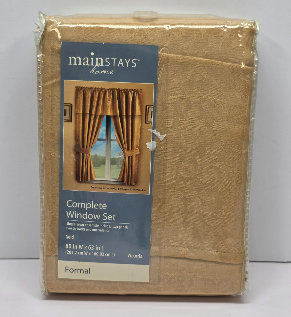 Mainstay Home Complete 5 Pc Window Set Elizabeth Gold 80”W X 63”L