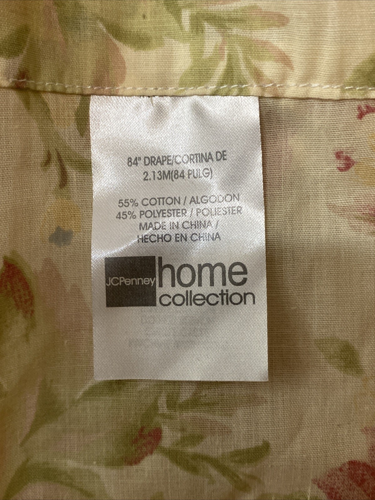 Vtg JC Penney Home Collection Floral Curtain Set 42×85