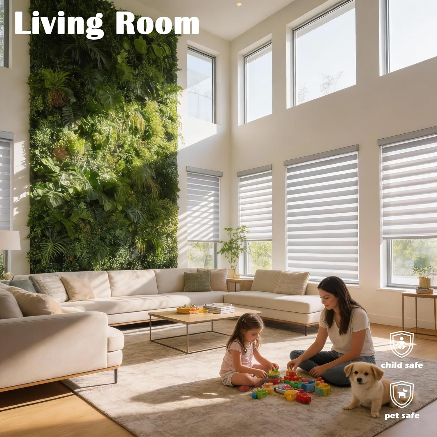 Cordless Zebra Blinds – Light Filtering Roller Shades for Home & Bathroom 32″x72