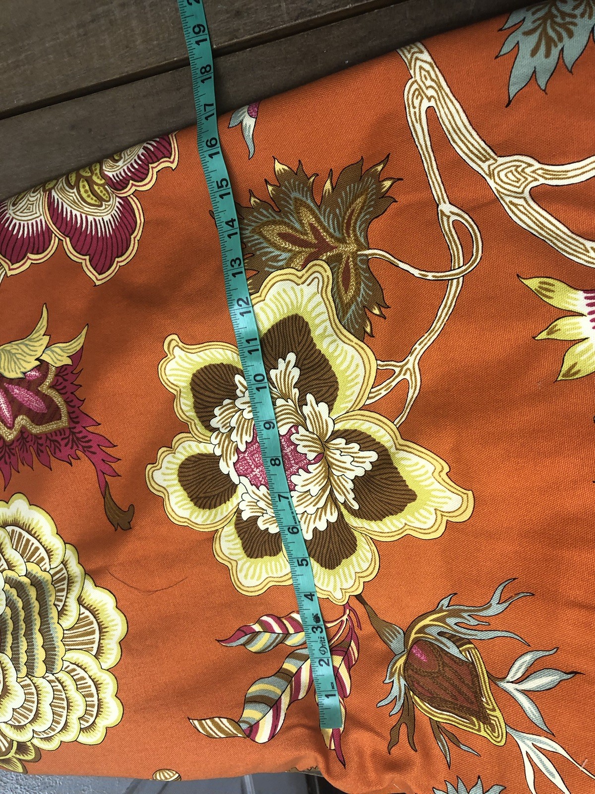 Custom Made Jacobean Floral Valance Orange Multicolor Rod Pocket 272×22″ Lined