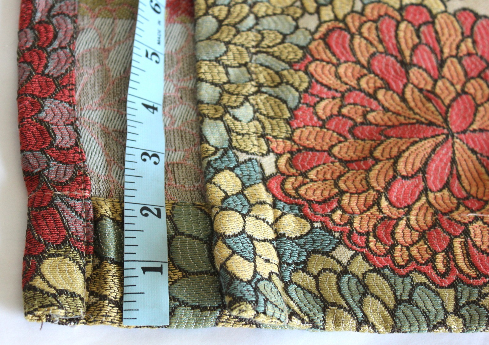 Modern Maximalist Mums Tapestry Valance 54×16 Bold Blooms Floral Woven Jacquard