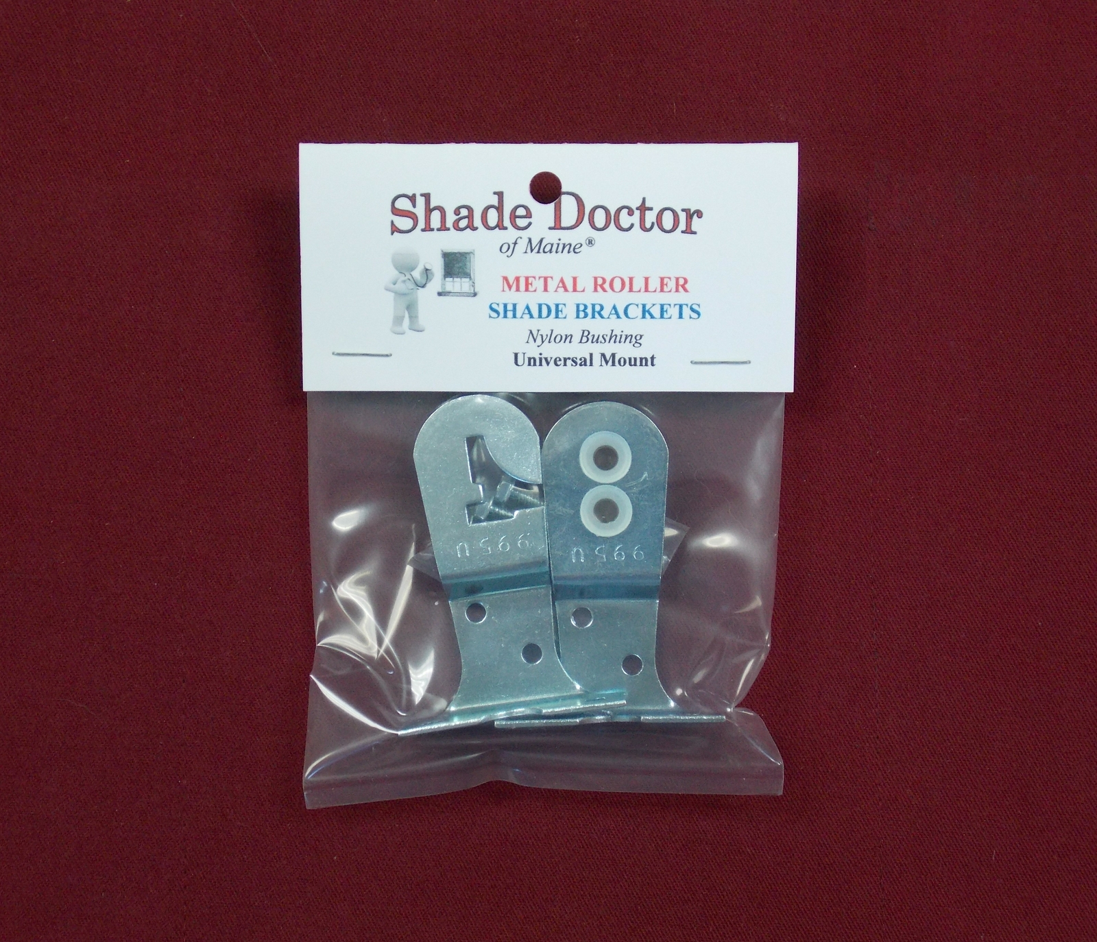 UNIVERSAL BRACKETS with NYLON BUSHING for Roller Shades with a METAL Roller 1-Pr