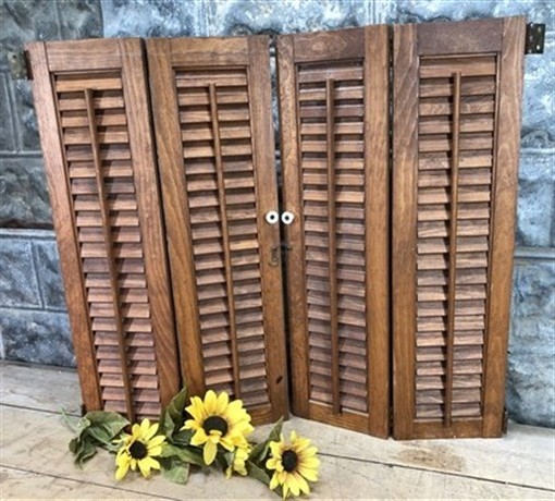 Lot Wood Shutters Victorian Window Louver Plantation Door Mission Vintage B14M