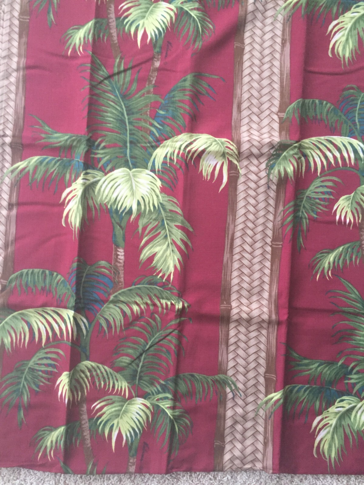 Hawaiian window curtain 1 panel drape 3 sizes 3 colors Palm Tropical