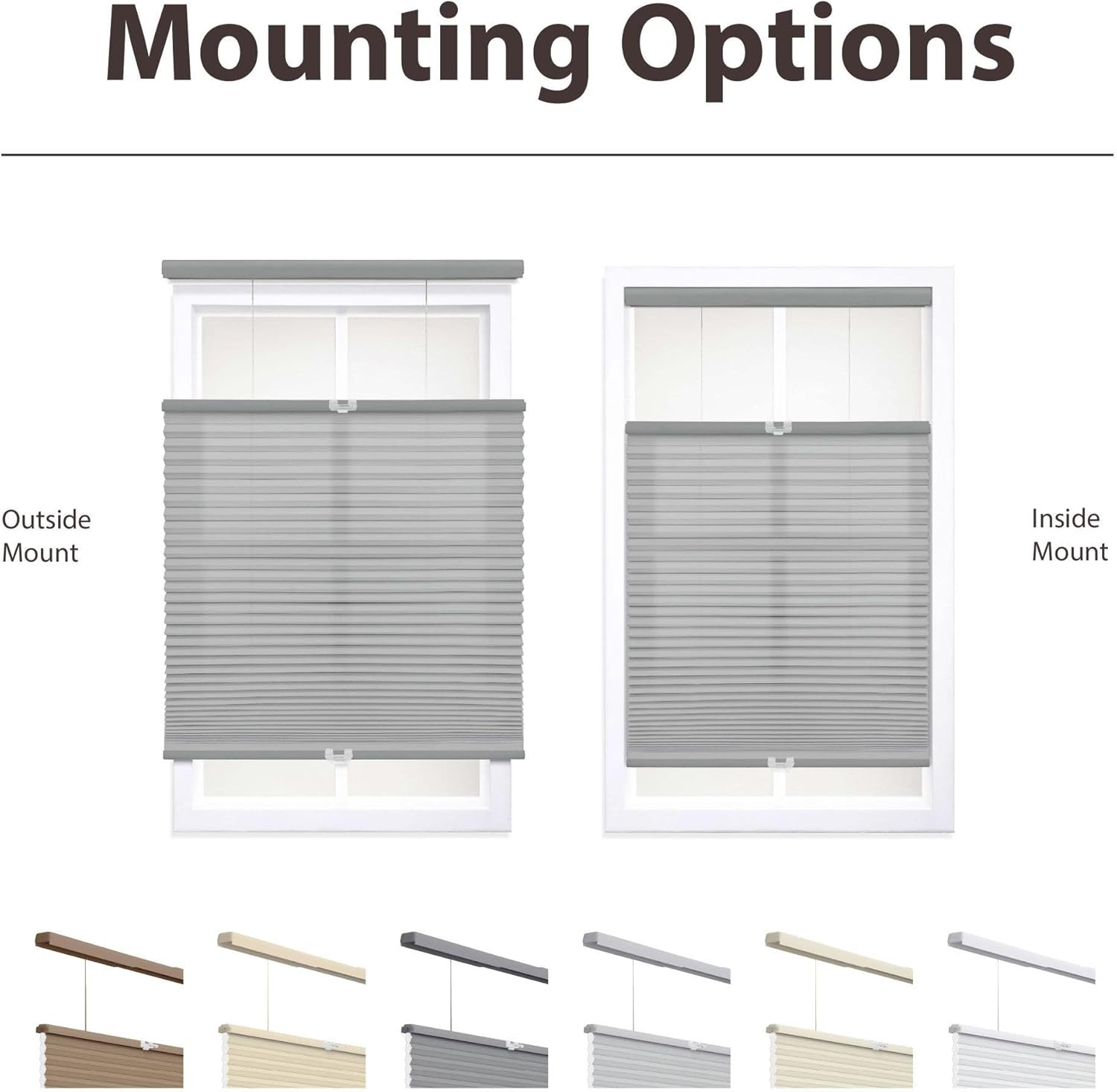 Cordless 1.5″ Light Filtering Cellular Shade, 46″ W X 60″ H, Anchor Gray