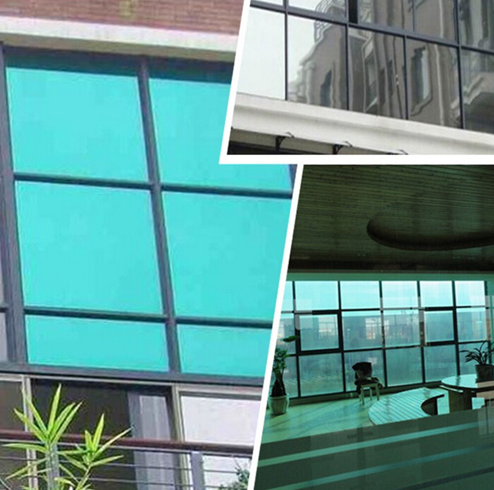Green&silver Mirrored Window Film Window Glass Sticker Adhesive tint HOHOFILM