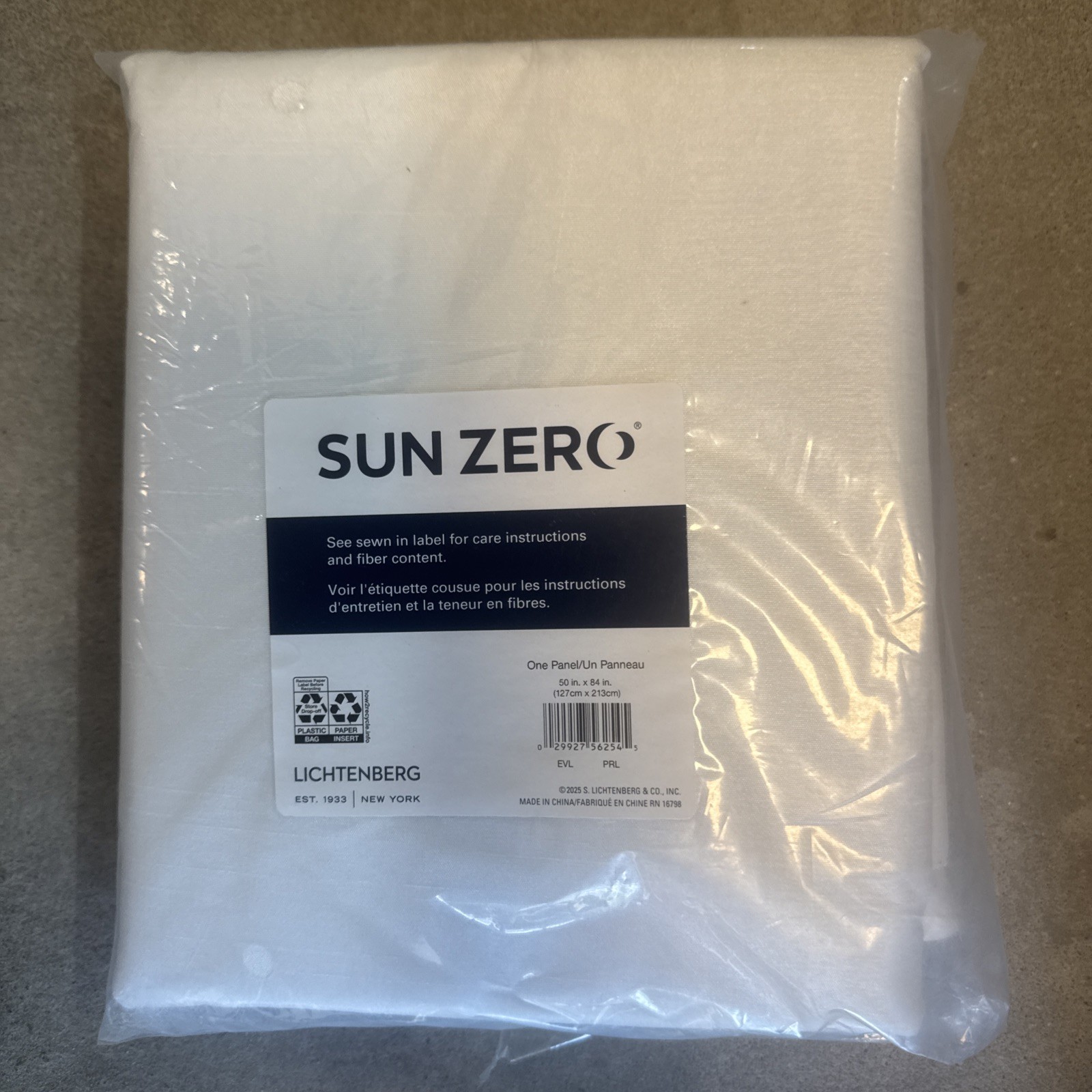 Sun Zero 84″x50” Lichtenberg Blackout Window Curtain Panel – White