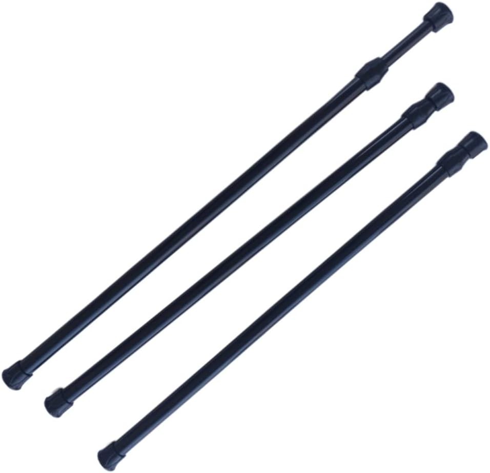 Tension Curtain Rod for Window Cupboard Closet, Black Extendable Adjustable