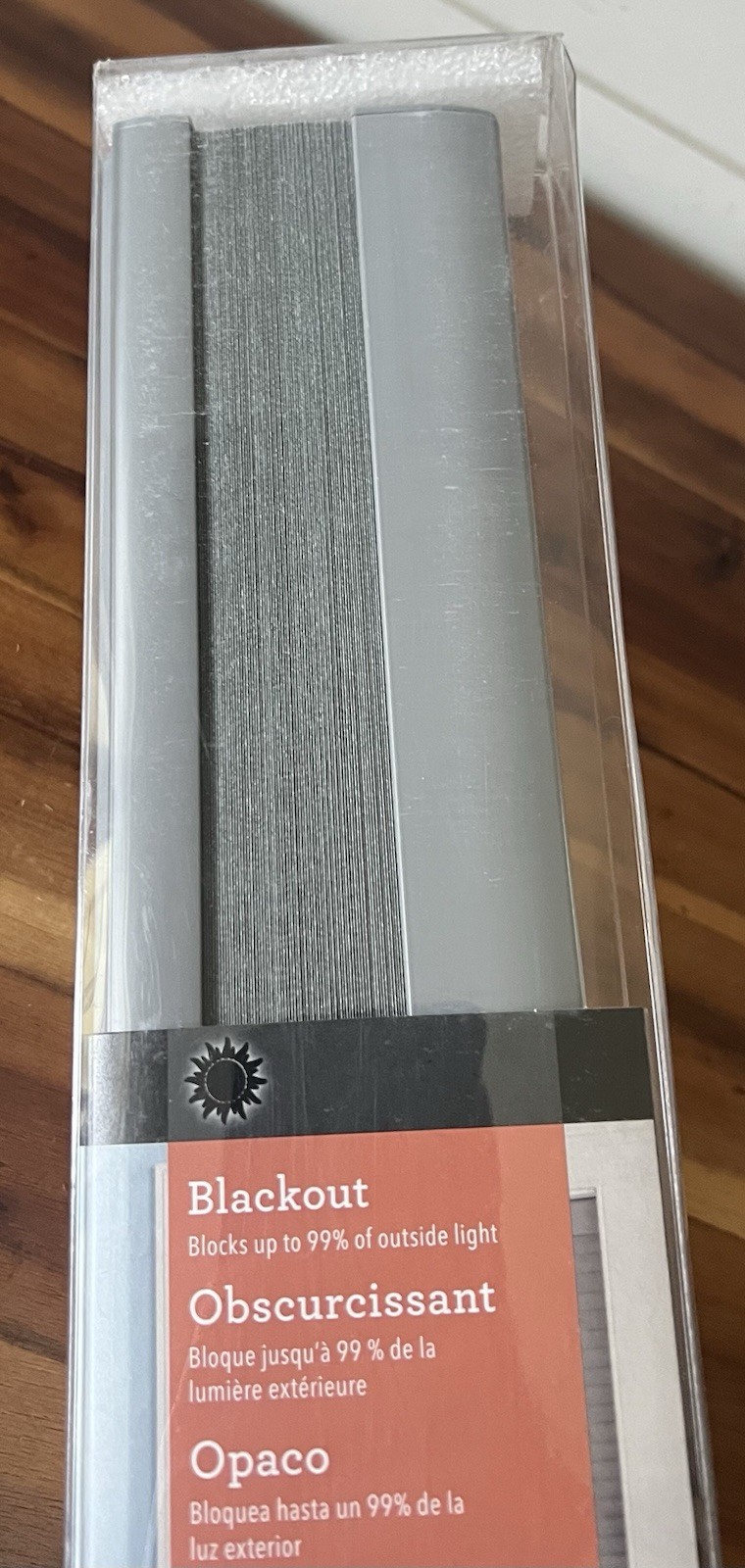 Allen & Roth 27”W x 64″L in Cordless Blackout Cellular Shade – Gray New