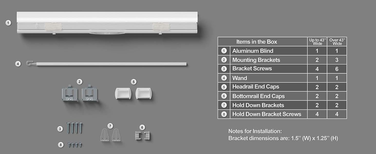 Cordless Aluminum Mini Blind – 71.5″ W x 60″ L – White, Premium Duty 1″ Metal