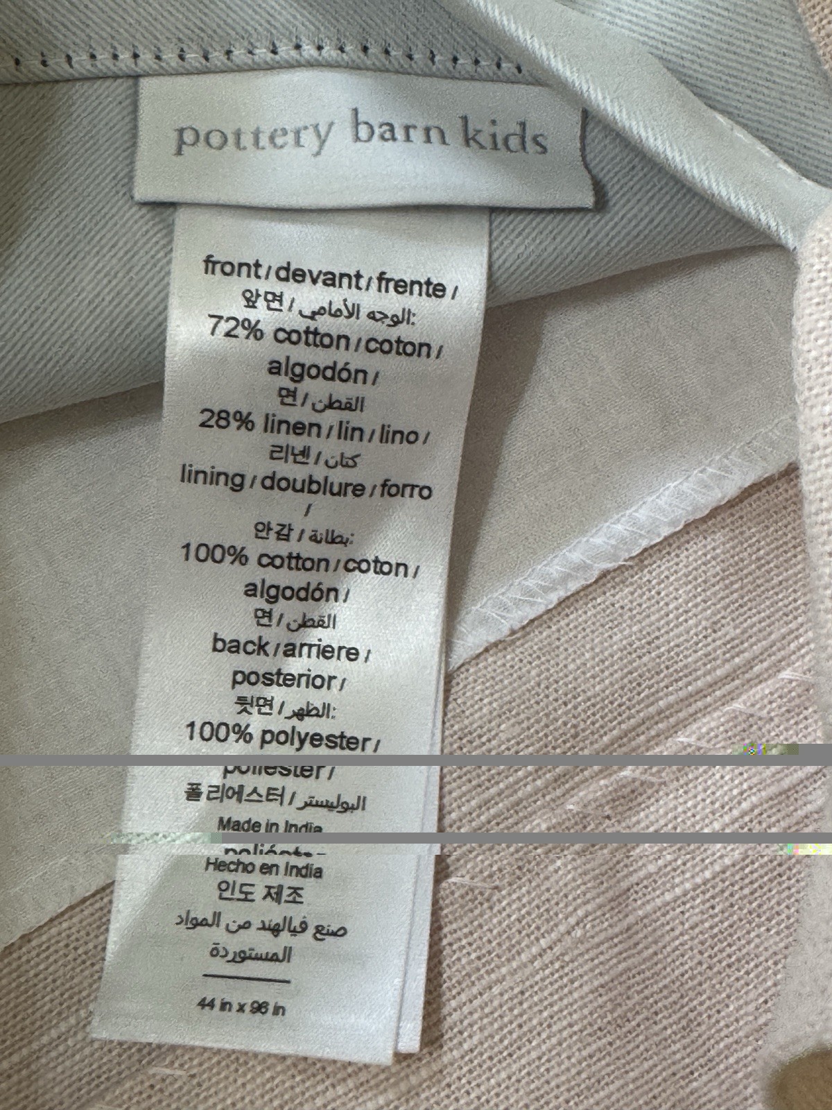 NWOT Pottery Barn Kids Evelyn Bow Valance Blackout Curtain Blush Pink 44×96